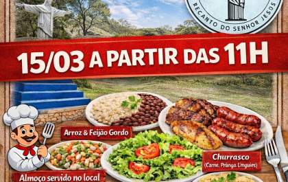 Almoço beneficente arrecada recursos para o Recanto do Senhor Jesus