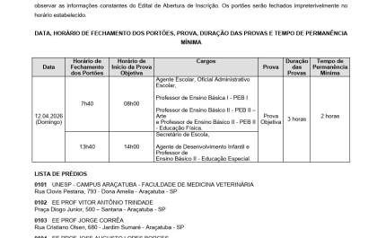 Prefeitura convoca candidatos para prova objetiva de processo seletivo da Educação
