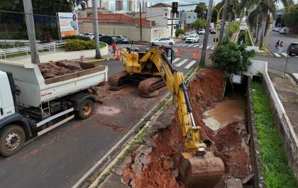 Prefeitura inicia reparos em canal da Avenida João Arruda Brasil após desmoronamento