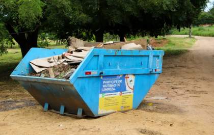 Mutirão da Limpeza começa na Vila Alegre em Três Lagoas com caçambas para descarte de entulhos