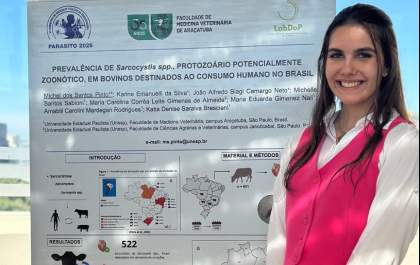 Acadêmica de Biomedicina do Unisalesiano apresenta pesquisa sobre parasitas em bovinos em congresso estadual