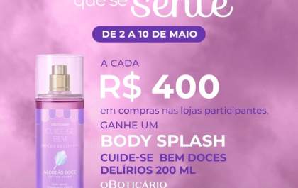 Shopping Três Lagoas presenteia consumidores com Body Splash no mês de maio