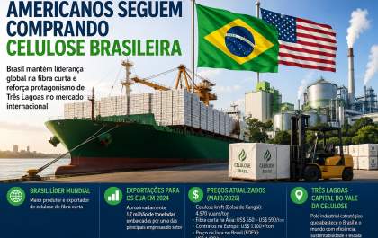 Americanos seguem comprando celulose brasileira em 2026