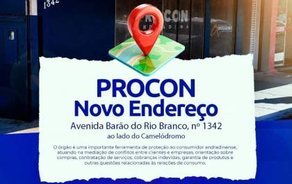 Procon de Andradina passa a atender em novo endereço ao lado do camelódromo