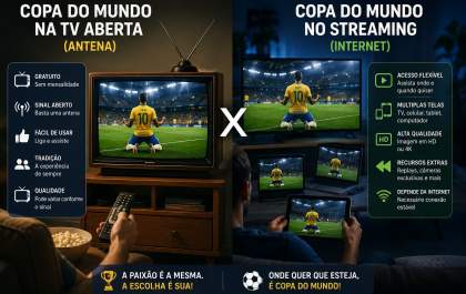 TV aberta x streaming: entenda a diferença de atraso e qualidade para assistir à Copa do Mundo