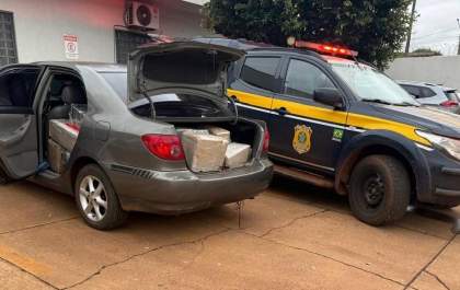PRF apreende 469 Kg de maconha e recupera veículo na BR-267