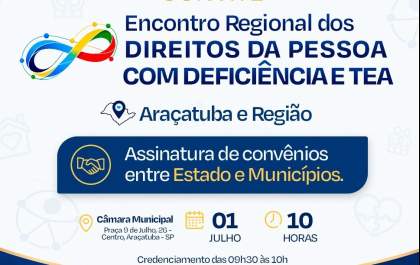 Araçatuba receberá encontro regional dos direitos da pessoa com deficiência e TEA