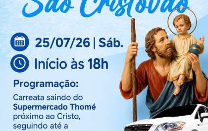 Carreata de São Cristóvão vai reunir fiéis em Três Lagoas no dia 25 de julho
