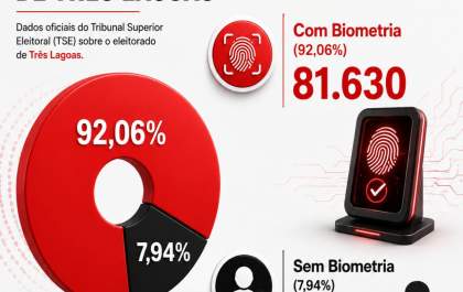 Mais de 7 mil eleitores de Três Lagoas ainda não fizeram o cadastro biométrico