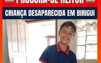 Família procura a polícia após desaparecimento de menino de 10 anos