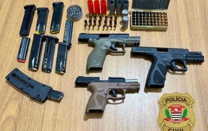 Polícia Civil de Birigui apreende 3 armas com acusado de tentativa de homicídio contra construtor
