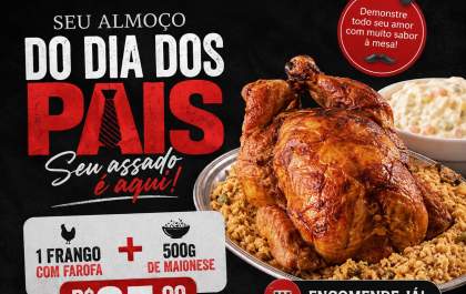 Frango Bip prepara promoção especial para o Dia dos Pais com opções para churrasco e combo de frango assado