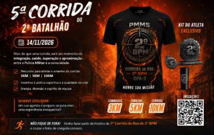 5ª Corrida do 2º Batalhão promete reunir esporte, saúde e integração