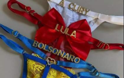 Eleições 2026 viram até lingerie: calcinhas com nomes de Lula e Flávio Bolsonaro aparecem a venda pela internet