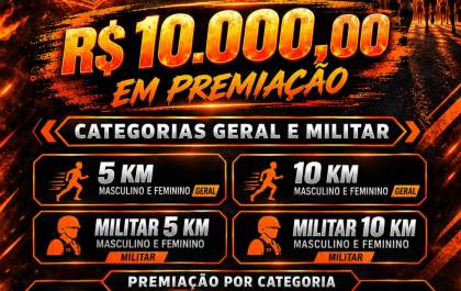 5ª Corrida do 2º BPM oferece R$ 10 mil em premiação