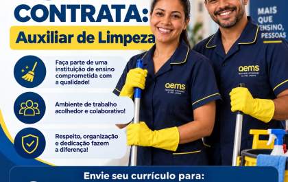 AEMS abre vaga para auxiliar de limpeza