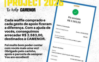Excellente Global realiza projeto voluntário e arrecada R$ 2.583 para a Camenor de Andradina