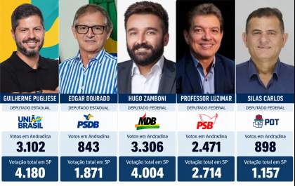 Andradina espalha votos nas urnas: veja como a cidade votou para deputado estadual e federal