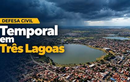 Temporal derruba árvores, telhas e causa alagamentos em Três Lagoas