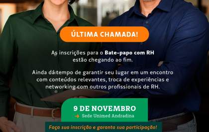 Unimed Andradina promove 1º Bate-Papo com RH e abre inscrições para profissionais de outras empresas