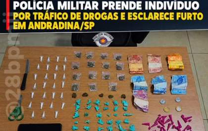 Polícia Militar prende indivíduo por tráfico de drogas e esclarece furto em Andradina