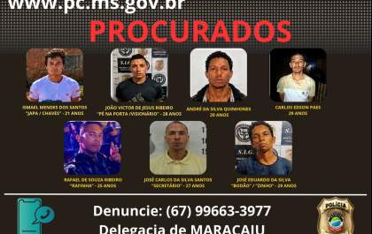 Polícia Civil divulga lista de procurados por homicídios ligados a disputas de facções em Maracaju