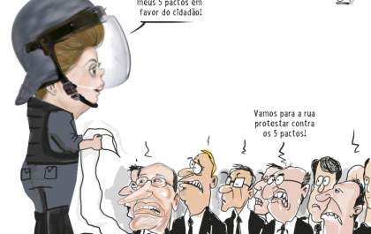 Charge - Pactos da Dilma
