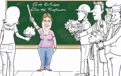 Charge: 15 de Outubro - Dia do Professor