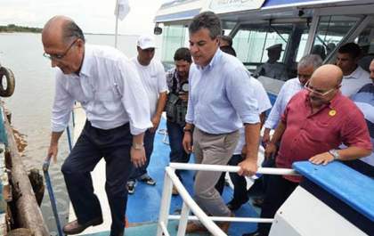 Em abertura de hidrovia, Alckmin fala em compensar Ilha e Castilho