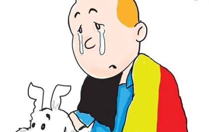 Atentado: Tintin chora por sua terra natal