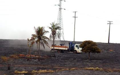 Incêndio queima 12 alqueires de pastagem em propriedade rural de Dracena