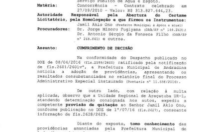 TCE arquiva processo contra Prefeitura e Águas de Andradina