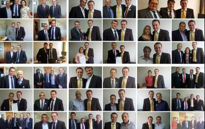 Fausto Pinato recebe mais de 100 prefeitos em Brasília