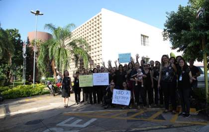 Funcionários do Judiciário fizeram protestos contra a nova reforma da previdência