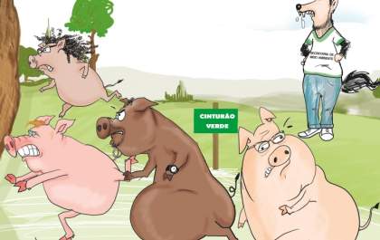 Charge do dia em: Era uma vez alguns porquinho no Cinturão Verde