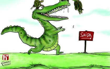 Charge: Jacaré deixa a Lagoa