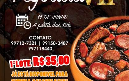Feijoada VIP acontece em junho, convites já estão à venda