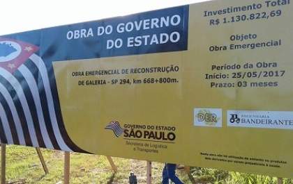 Prazo para conclusão de obra em pista rompida está mantido, diz o DER