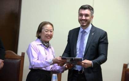 Tamiko recebe visita do presidente do Crea-SP