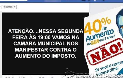 Internautas se mobilizam para promover manifestação na Câmara contra aumento do IPTU