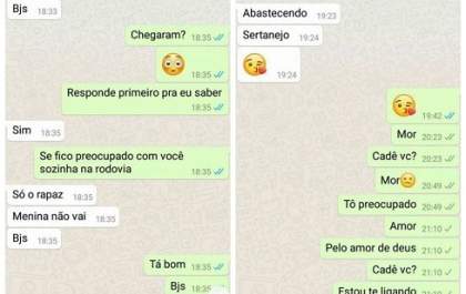 Namorado de jovem morta após oferecer carona por WhatsApp alertou por mensagem: 'Cuidado'