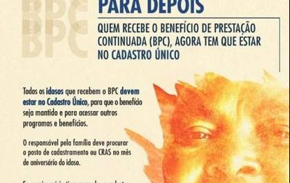 Idosos com benefício da Assistência devem se cadastrar no Cadastro Único