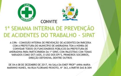 Prefeitura tem Semana Interna de Prevenção de Acidentes do Trabalho