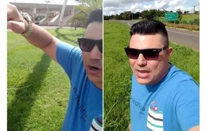 Pastor visita Andradina, grava orando em rodovia e vídeo viraliza