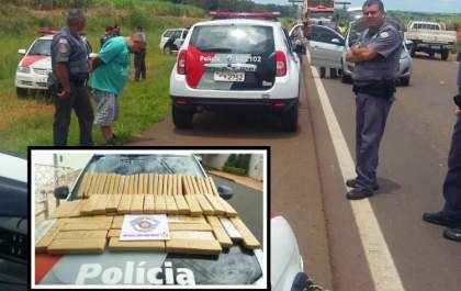PM apreende 69 quilos de maconha em carro na Rondon, em Birigui
