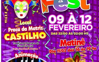 Carnaval em Castilho é expectativa para comerciantes e ambulantes