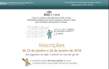 Matrículas para aprovados na primeira chamada do Sisu começam hoje