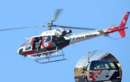 PM utiliza Helicóptero para operação reforçando ações em Castilho e Andradina