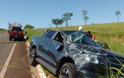 Mulher fica ferida em acidente na MS-395 em Bataguassu