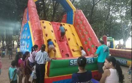 Criançada aprova e cresce público infantil no Parquinho Inflável da Lagoa Maior